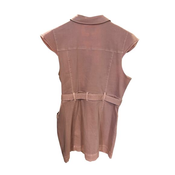 NWT DEAR JOHN Pink Denim Tencel Blend Mini Cap Sleeve Short Lily Dress Womens XL - Picture 11 of 11